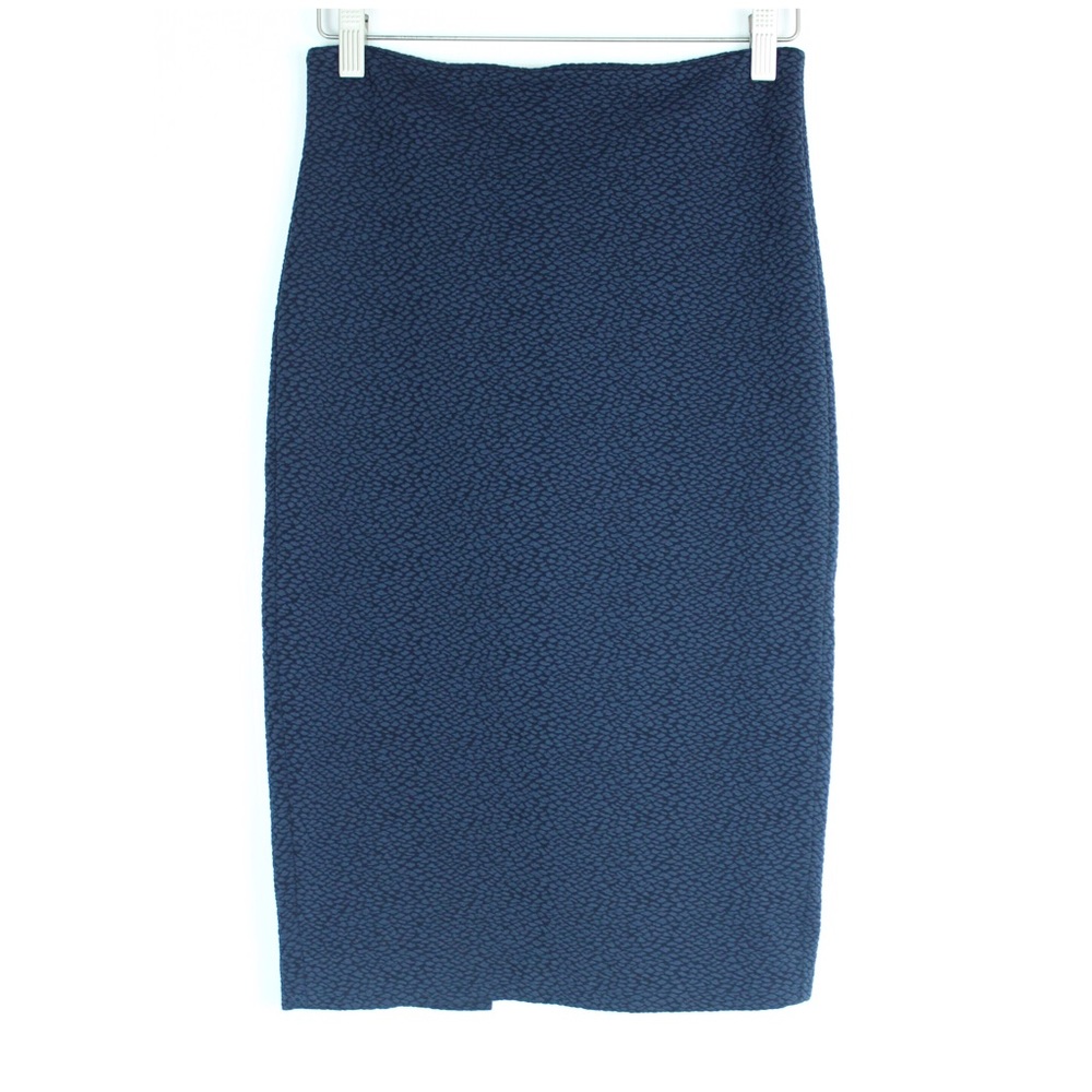 Elizabeth and James Deep Blue Textured Pencil Skirt